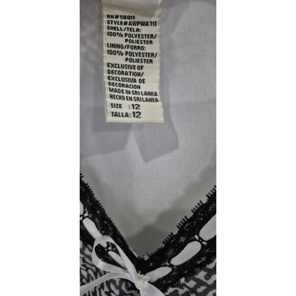 New! Sangria Size 12 Modern Sleeveless Cocktail Party Midi Dress ~ Black & White - Picture 8 of 9